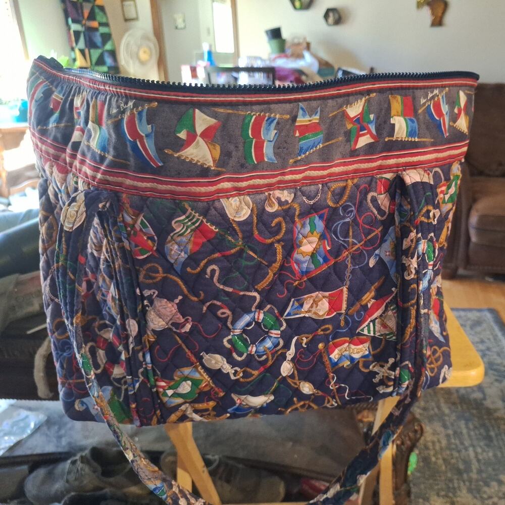 Vera Bradley duffel in retired Regatta pattern 9x15 in. base